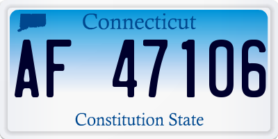 CT license plate AF47106