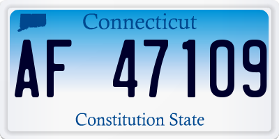 CT license plate AF47109