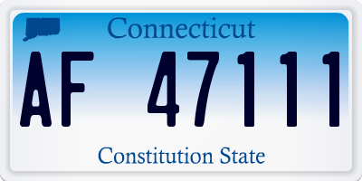 CT license plate AF47111