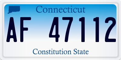 CT license plate AF47112