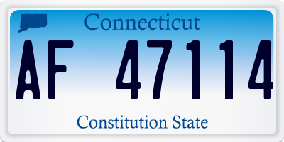 CT license plate AF47114