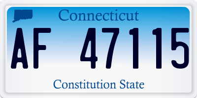 CT license plate AF47115