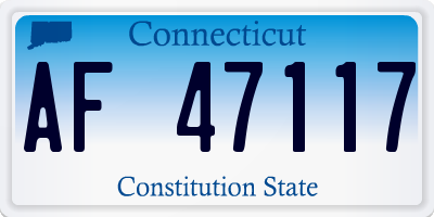 CT license plate AF47117