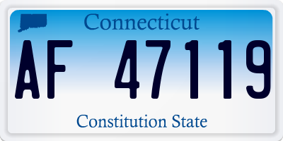 CT license plate AF47119