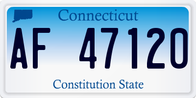 CT license plate AF47120