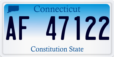 CT license plate AF47122