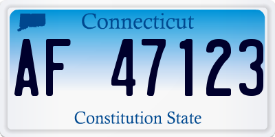 CT license plate AF47123