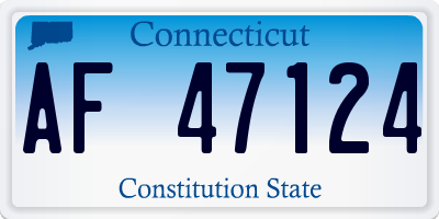 CT license plate AF47124
