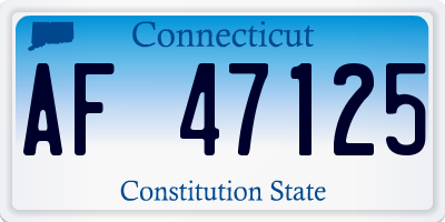 CT license plate AF47125