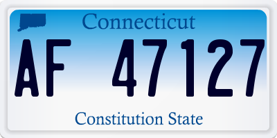 CT license plate AF47127