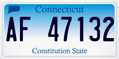 CT license plate AF47132