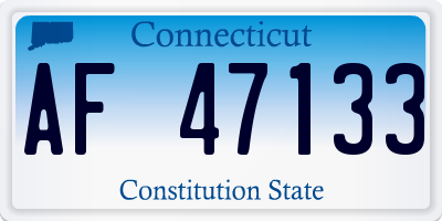 CT license plate AF47133