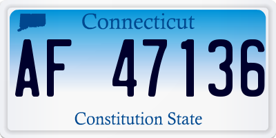 CT license plate AF47136