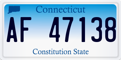 CT license plate AF47138