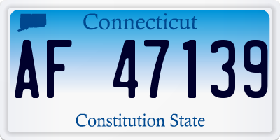 CT license plate AF47139