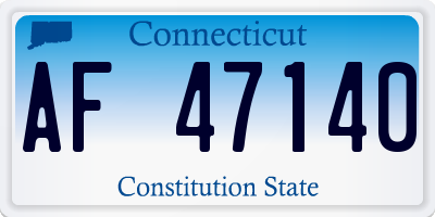 CT license plate AF47140