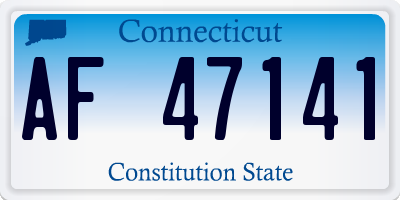 CT license plate AF47141
