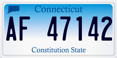 CT license plate AF47142