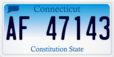 CT license plate AF47143