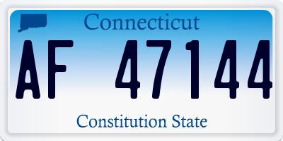 CT license plate AF47144