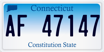 CT license plate AF47147