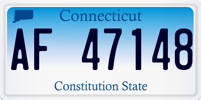 CT license plate AF47148
