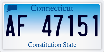 CT license plate AF47151