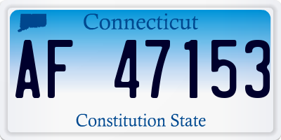 CT license plate AF47153