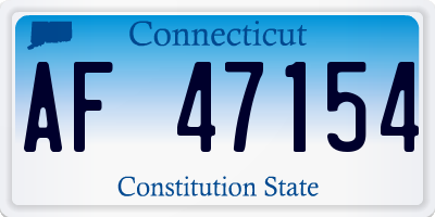 CT license plate AF47154