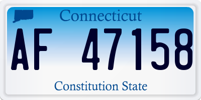 CT license plate AF47158