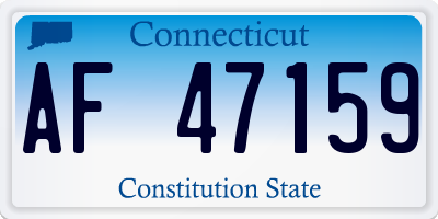 CT license plate AF47159