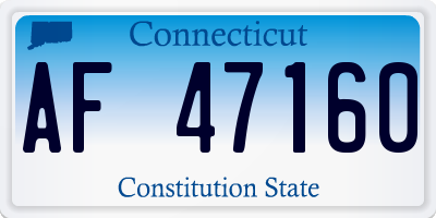 CT license plate AF47160