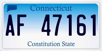 CT license plate AF47161