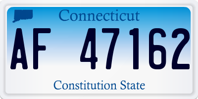 CT license plate AF47162