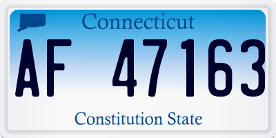 CT license plate AF47163
