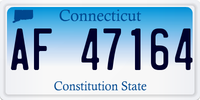 CT license plate AF47164