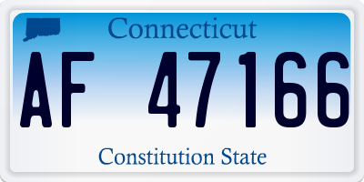CT license plate AF47166