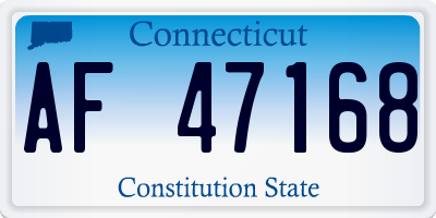 CT license plate AF47168