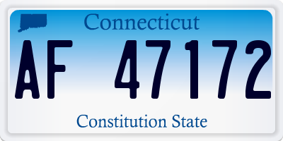 CT license plate AF47172