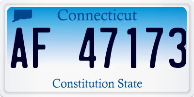 CT license plate AF47173