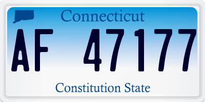 CT license plate AF47177