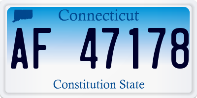 CT license plate AF47178