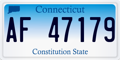 CT license plate AF47179