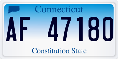 CT license plate AF47180