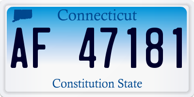 CT license plate AF47181