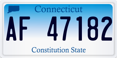 CT license plate AF47182
