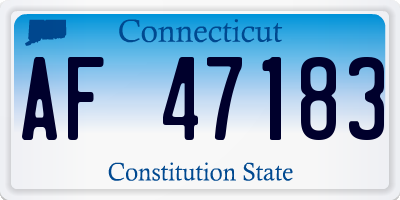 CT license plate AF47183