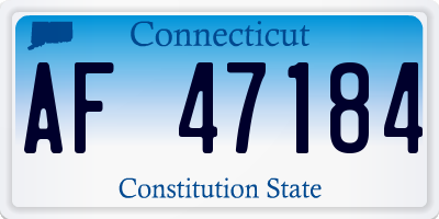 CT license plate AF47184
