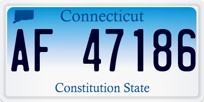 CT license plate AF47186