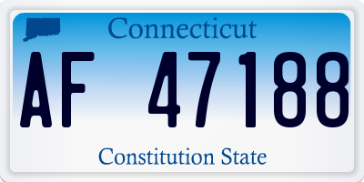 CT license plate AF47188